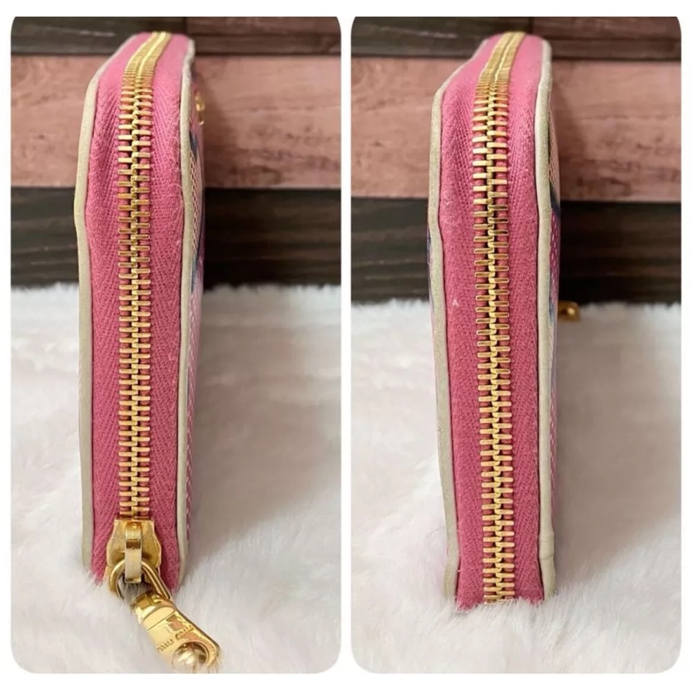 EUC MIU MIU Long Leather Wallet Purse Heart Zip Around Pink Leather Authentic - Picture 6 of 10